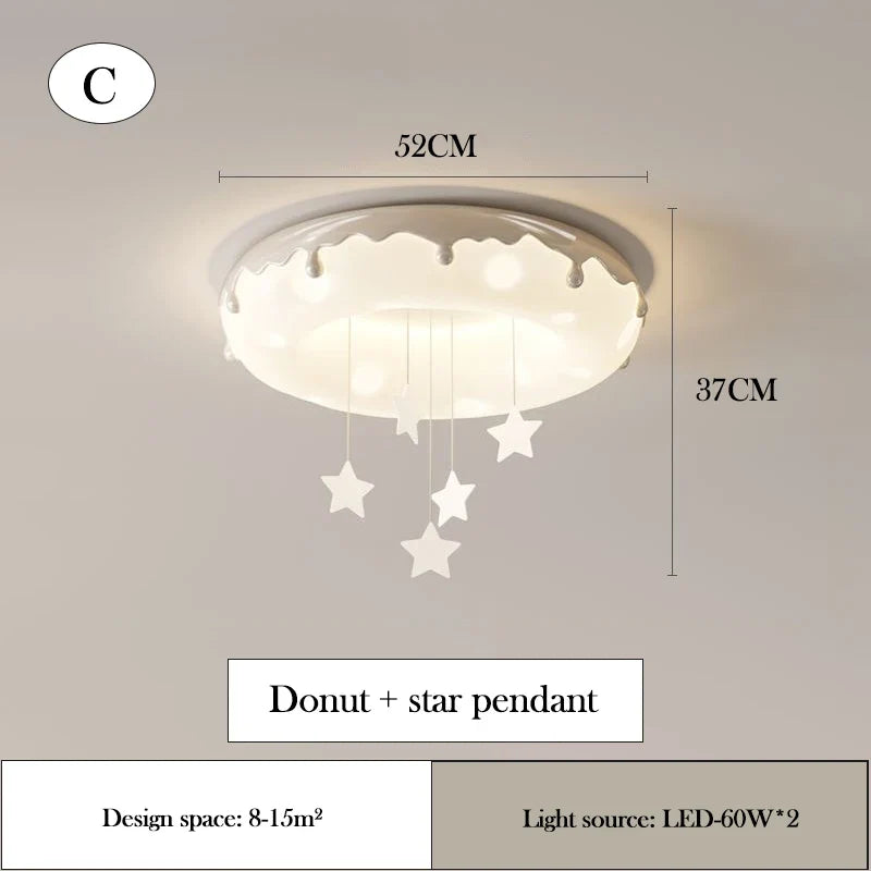 plafonnier en forme de beignet pour chambre d'enfant moderne et chaleureux