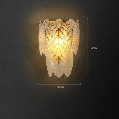 applique murale led en cristal doré à intensité variable