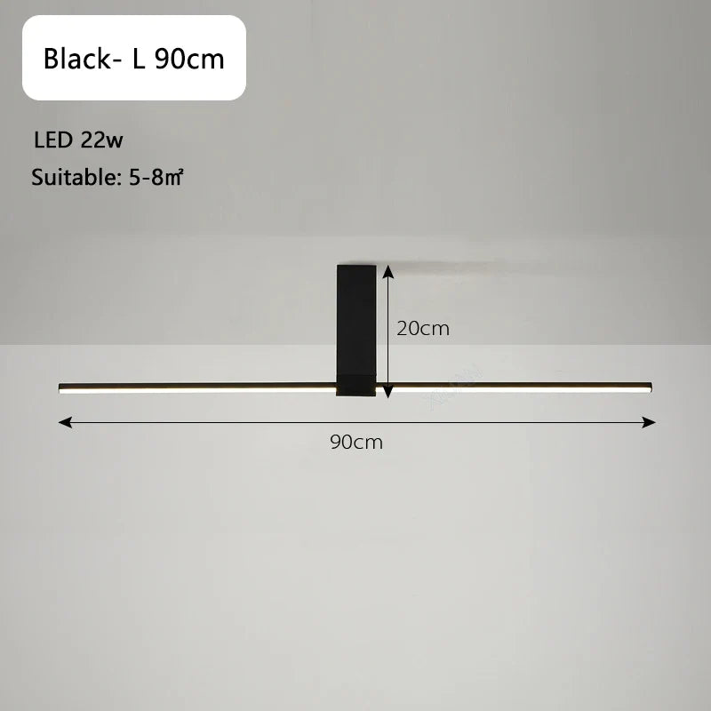 lampes de plafond minimalistes longues pour divers espaces