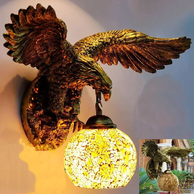 applique murale eagle décoration rétro bohème lumineuse artistique