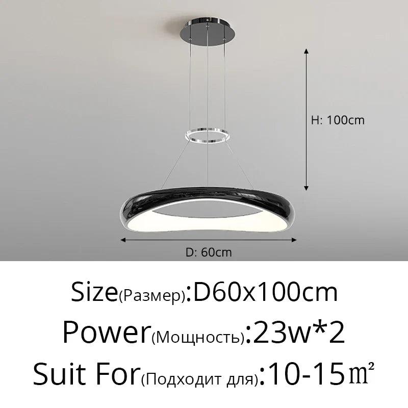 lustre led moderne nordique simple anneau restaurant bar