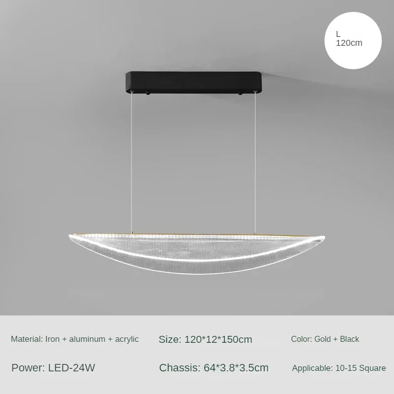suspension moderne design en fer et acrylique pour ambiance luxe