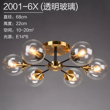 lustre moderne en verre clair pour une déco élégante