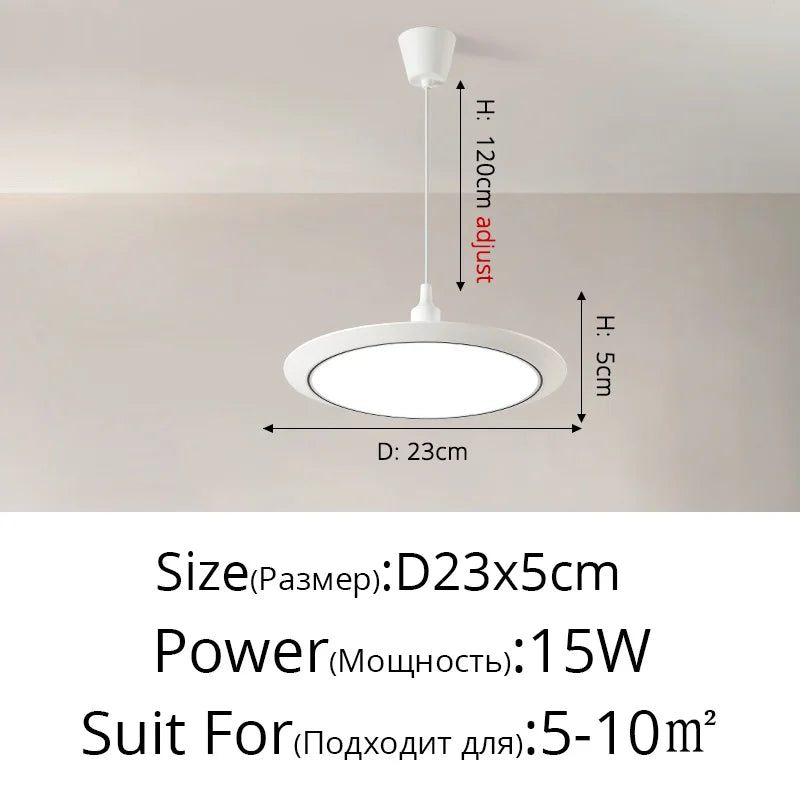 lustre led ultra-mince trois-preuve circulaire moderne minimaliste