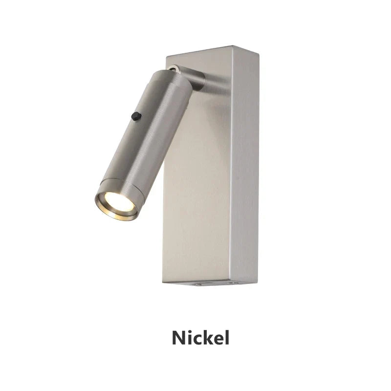 3W LED Reading Wall Lamp With Switch DC5V USB Charging Port Bedside 350 Degree Rotation Bedroom Hotel Headboard Sconces Light