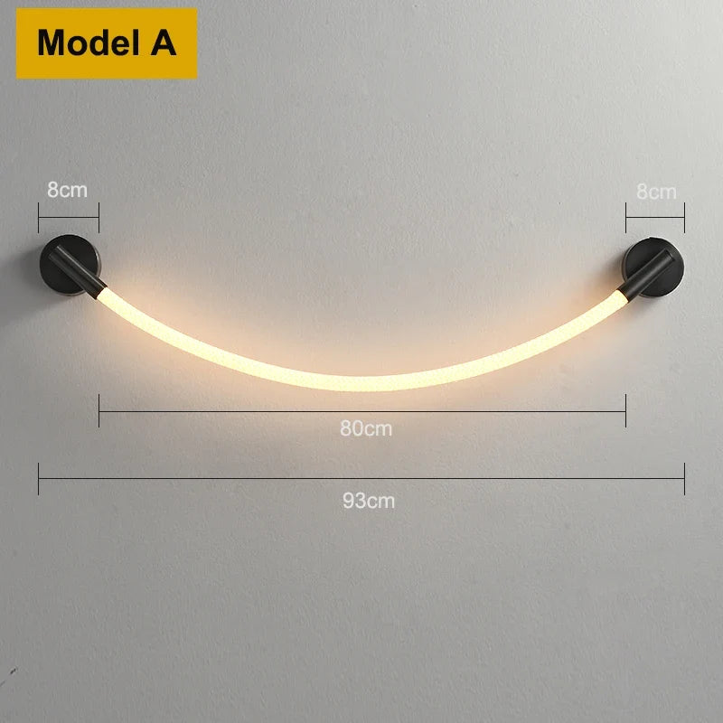 Applique murale moderne en Tube de néon LED tissé en Silicone