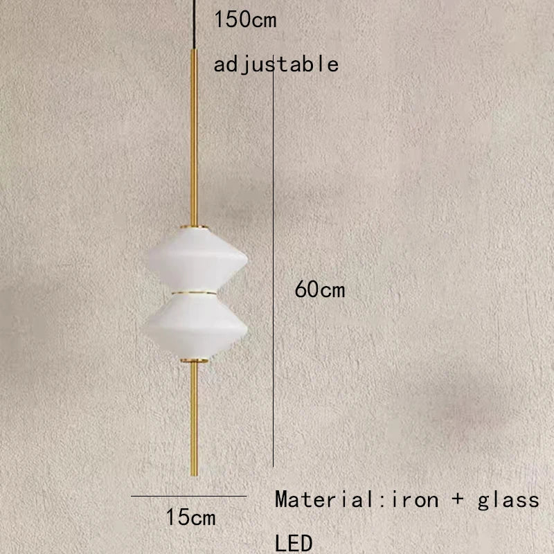 lampe led suspendue en verre moderne avec fil métallique réglable
