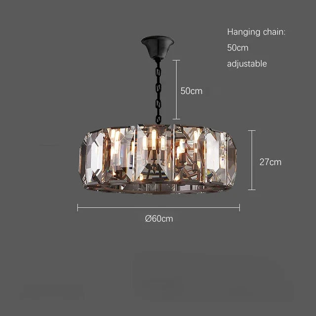 lustre moderne en cristal k9 suspension rectangulaire grande taille
