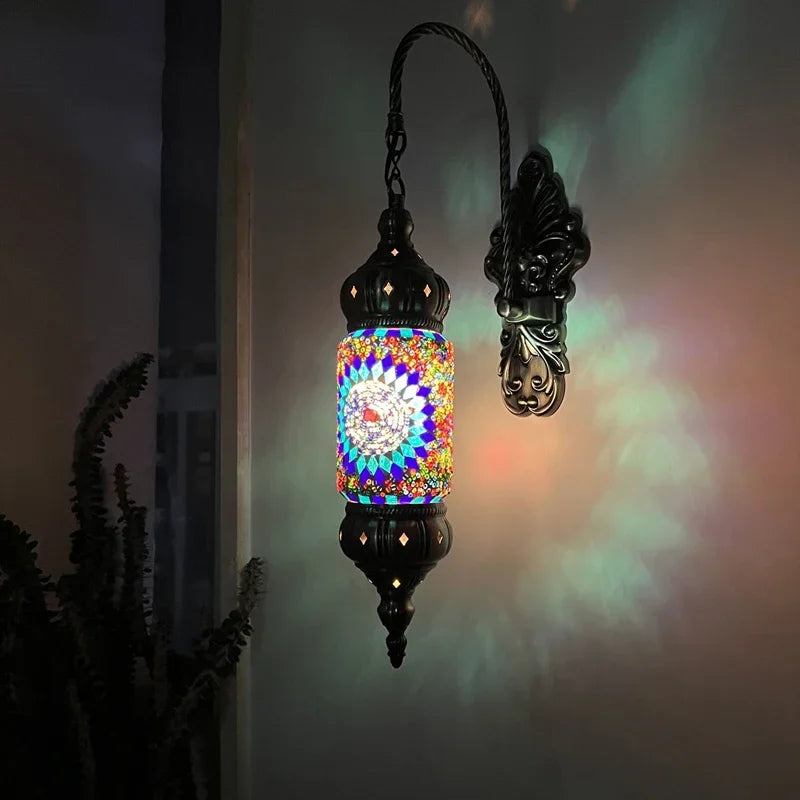 appliques murales méditerranéennes style bohème rétro mosaïque LED