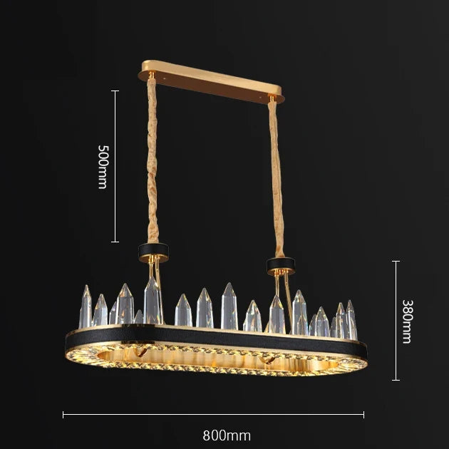suspension en cristal transparent pour une décoration moderne