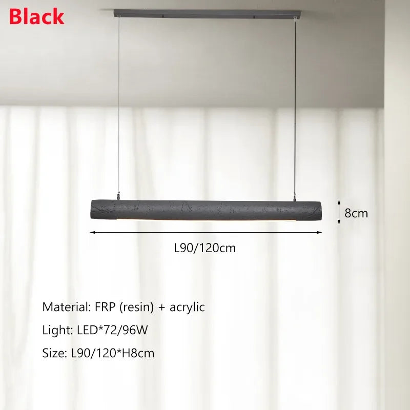 Nordic Minimalist Wabi-Sabi Wind LED Strip Restaurant Pendant Lights Home Decor Dining Room Bar Chandelier Hanging Lamp Fixtures