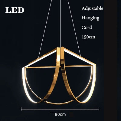 lustre led géométrique postmoderne à intensité variable tendance