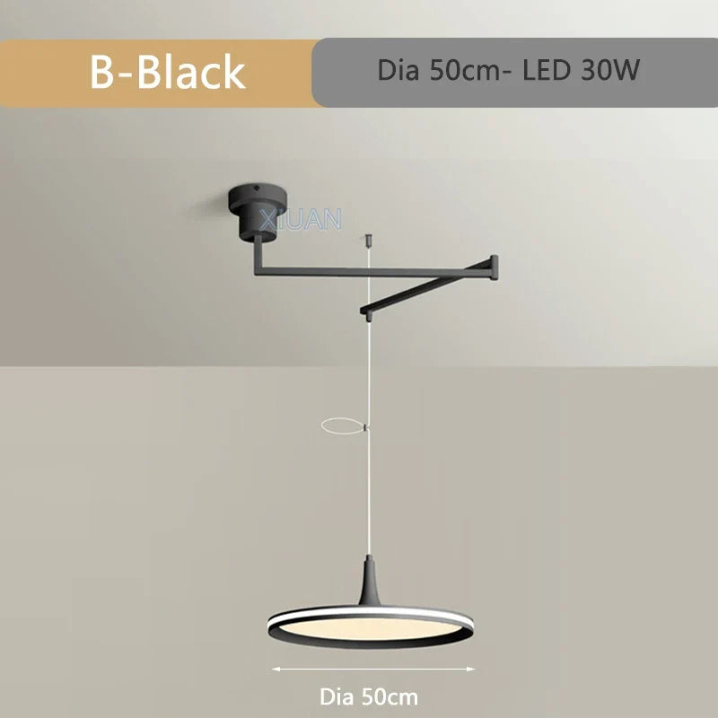 Modern Dining Table Pendant Lamps Swing Arm Hanging Light UFO Chandelier Lamp Restaurant Living Room Bar Kicthen Island Fixture