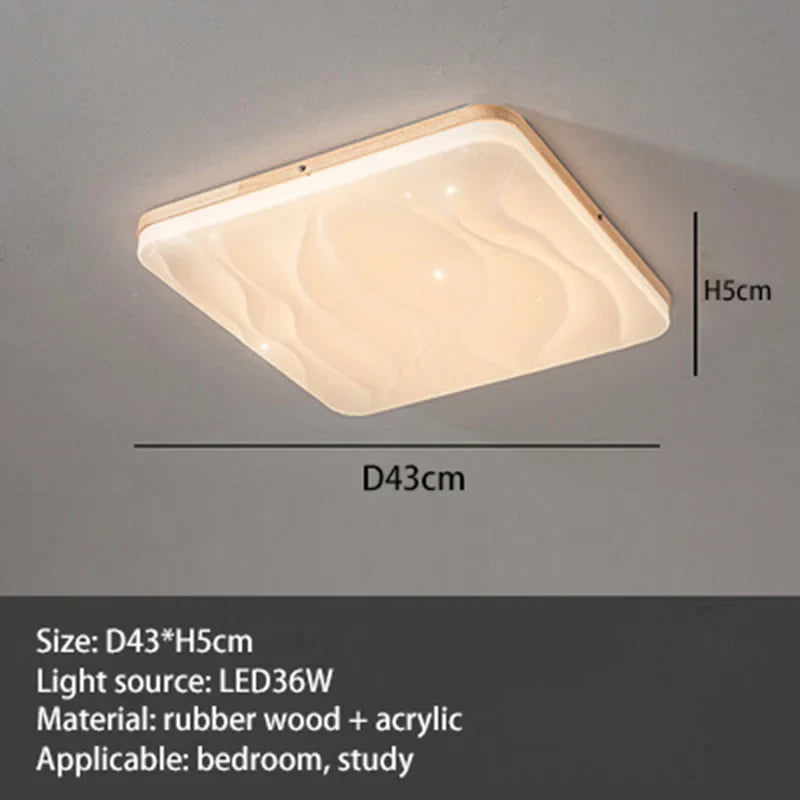 plafonniers led minimaliste en bois massif pour entrée