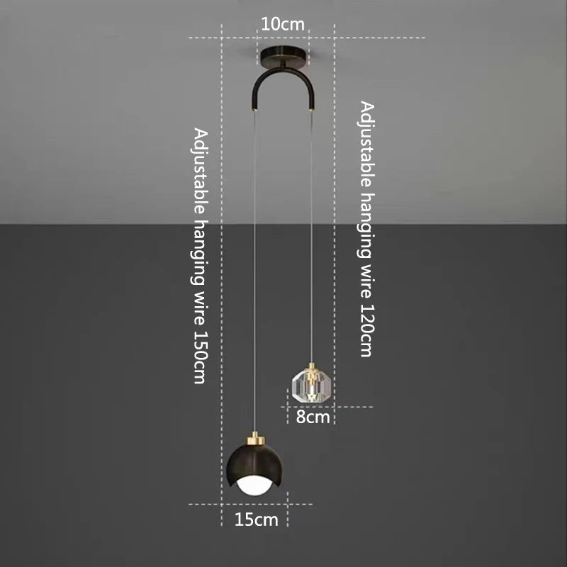 suspension moderne en cristal minimaliste pour intérieur élégant