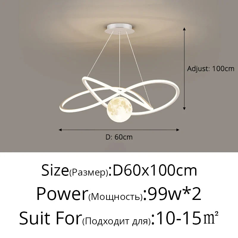 Lustre led arrondi pour décoration intérieure