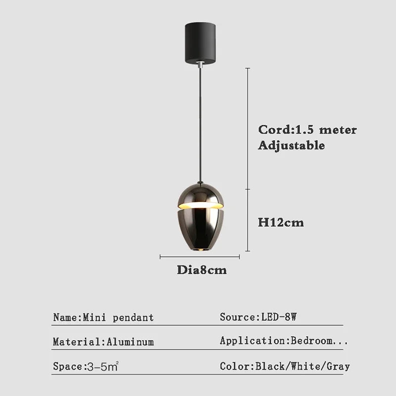 Lamp Nordic Minimalist Modern Bedside Pendant Light Fixtures , Single-Light Ceiling Light Fixture For Bedroom, Kitchen, Entryway
