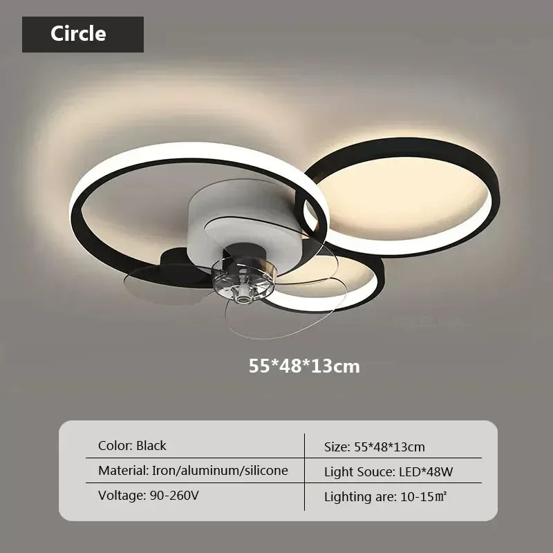 plafonnier led avec ventilateur et télécommande design moderne