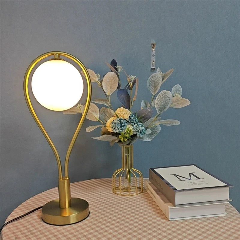 lampes de sol led artistiques en forme de raquette avec boule de verre