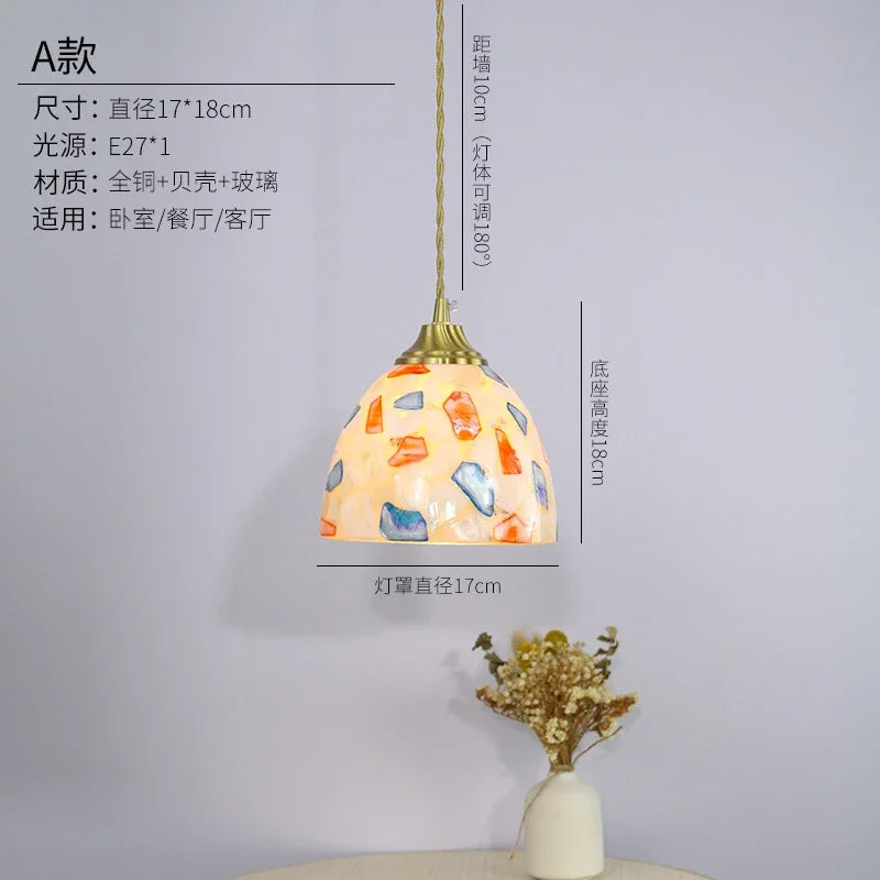 suspension méditerranéenne en coquillage pour décoration intérieure