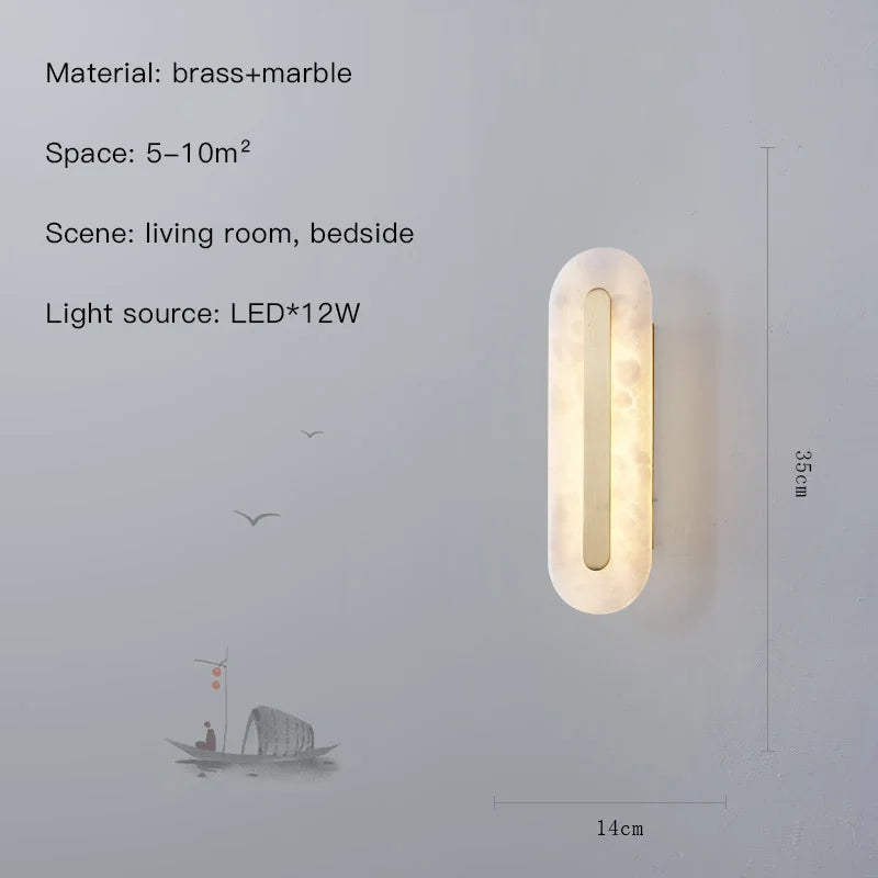 applique murale en marbre éclairage led décoratif pour intérieur moderne