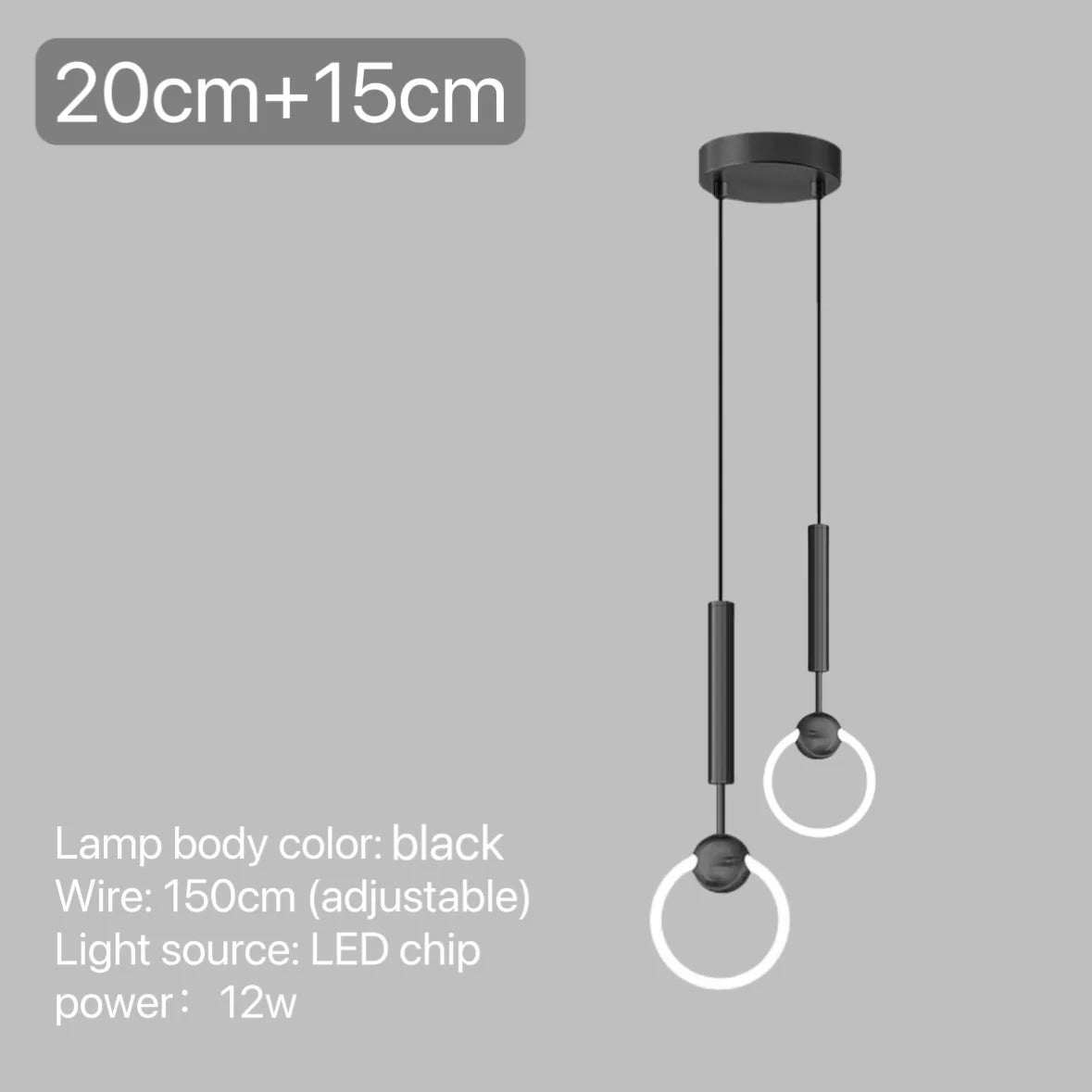 suspension LED en anneau design nordique moderne