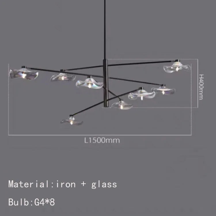 lustre en verre suspension métal ampoule g4 hauteur ajustable