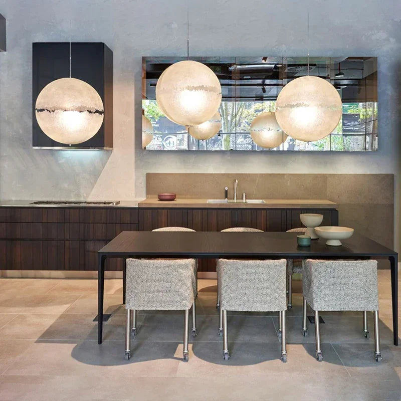 lustre style design italien led haut de gamme forme lune