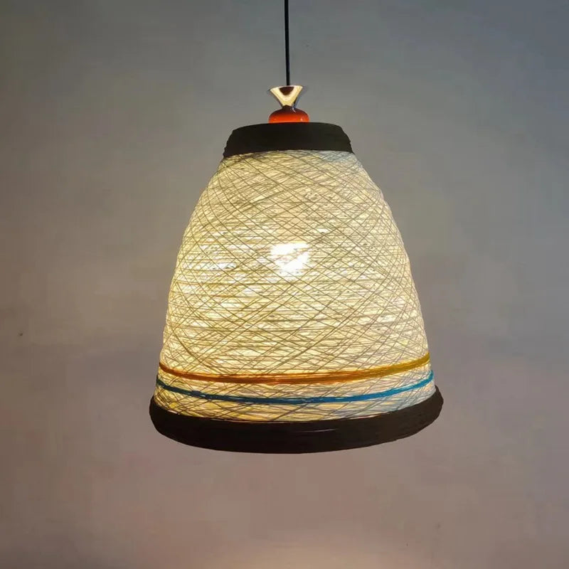 Suspension Bambou rotin lumière lampara Techo bambou paille lustre lumière décoration de la maison Art déco plafond suspension lustre
