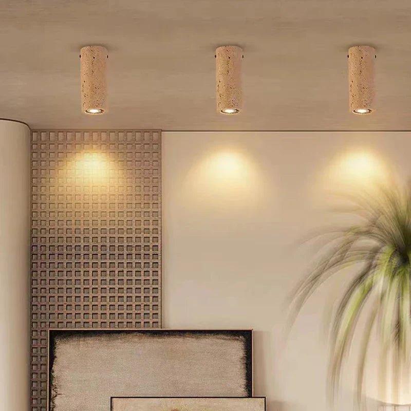 Spot cylindrique en pierre naturelle