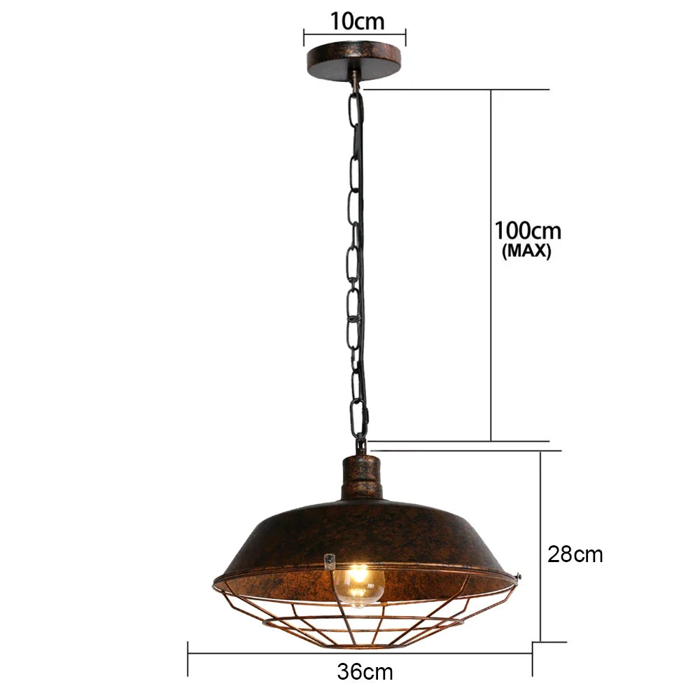lustre rouille metal plafond maison restaur