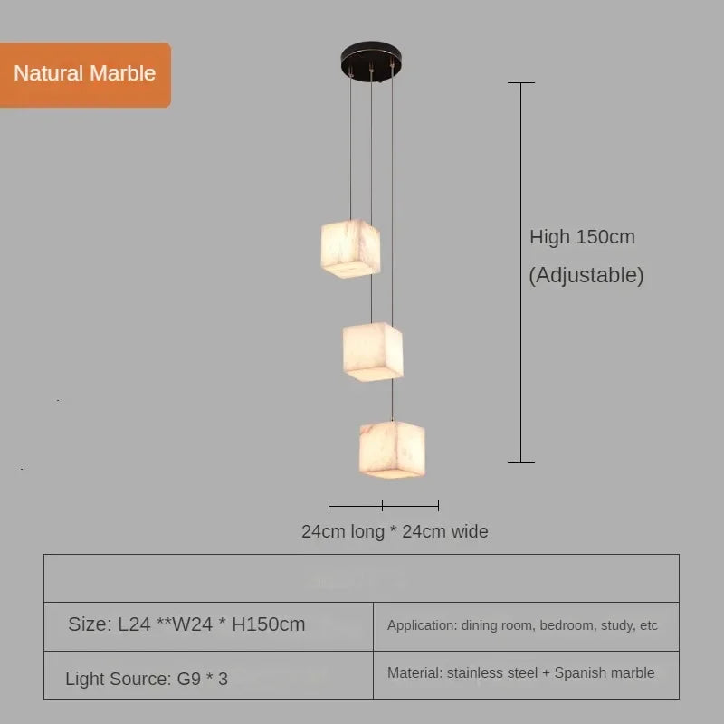 lustre en marbre espagnol style chinois minimaliste pour espace luxe