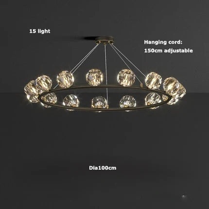 plafonnier art déco doré noir design en cristal