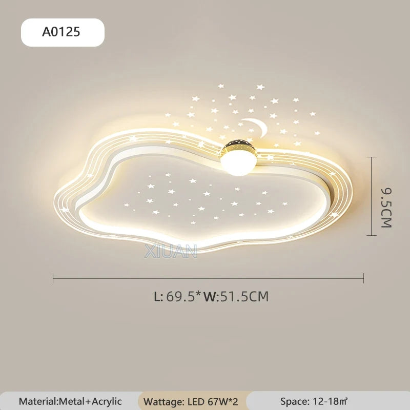 Luxury Minimalist Living Room LED Ceiling Light Starry Sky Projection Metal Cloud Ceiling Lamp For Bedroom Dining Table Home