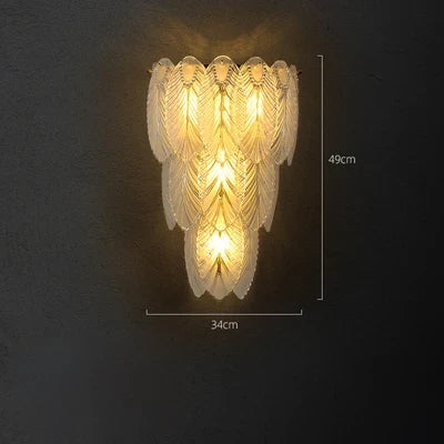 applique murale led en cristal doré à intensité variable