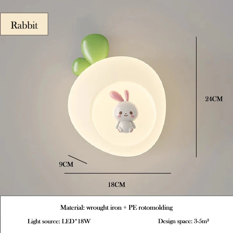 applique murale mignonnes pour enfants design lapin chat ours