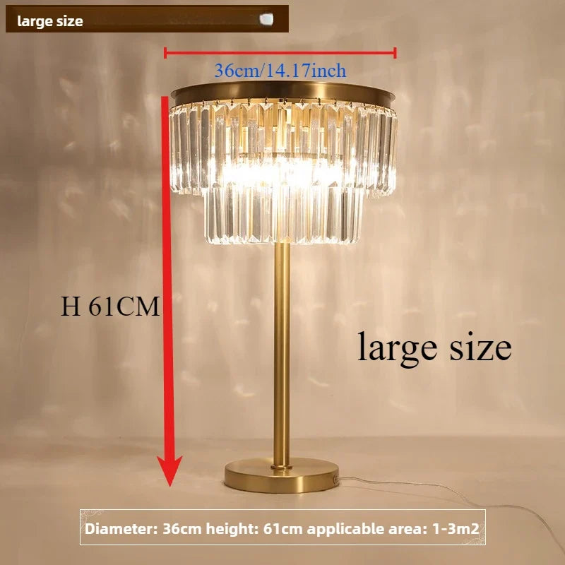 lampe de bureau en cristal de cuivre design moderne luxe