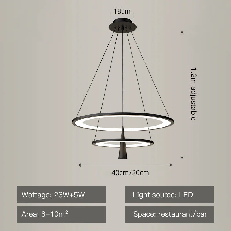 lustre moderne en cercle pour décoration intérieure élégante
