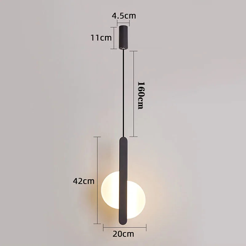 suspension moderne en acrylique lune éclipse avec lumière led