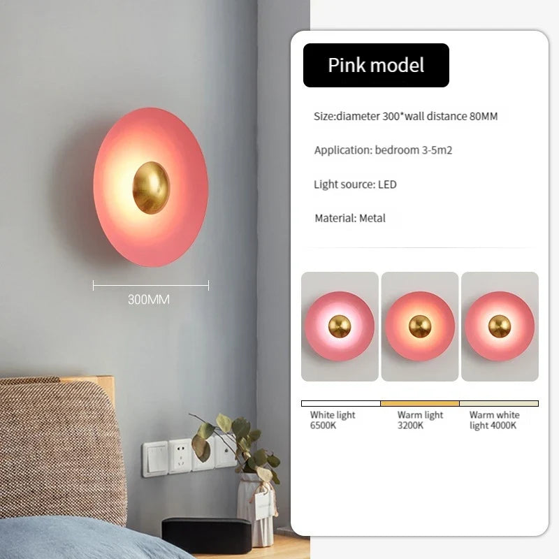 applique murale led ronde moderne pour décoration de luxe