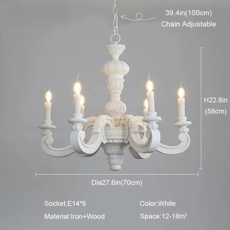lustre romain en bois sculpté rétro pour décoration élégante