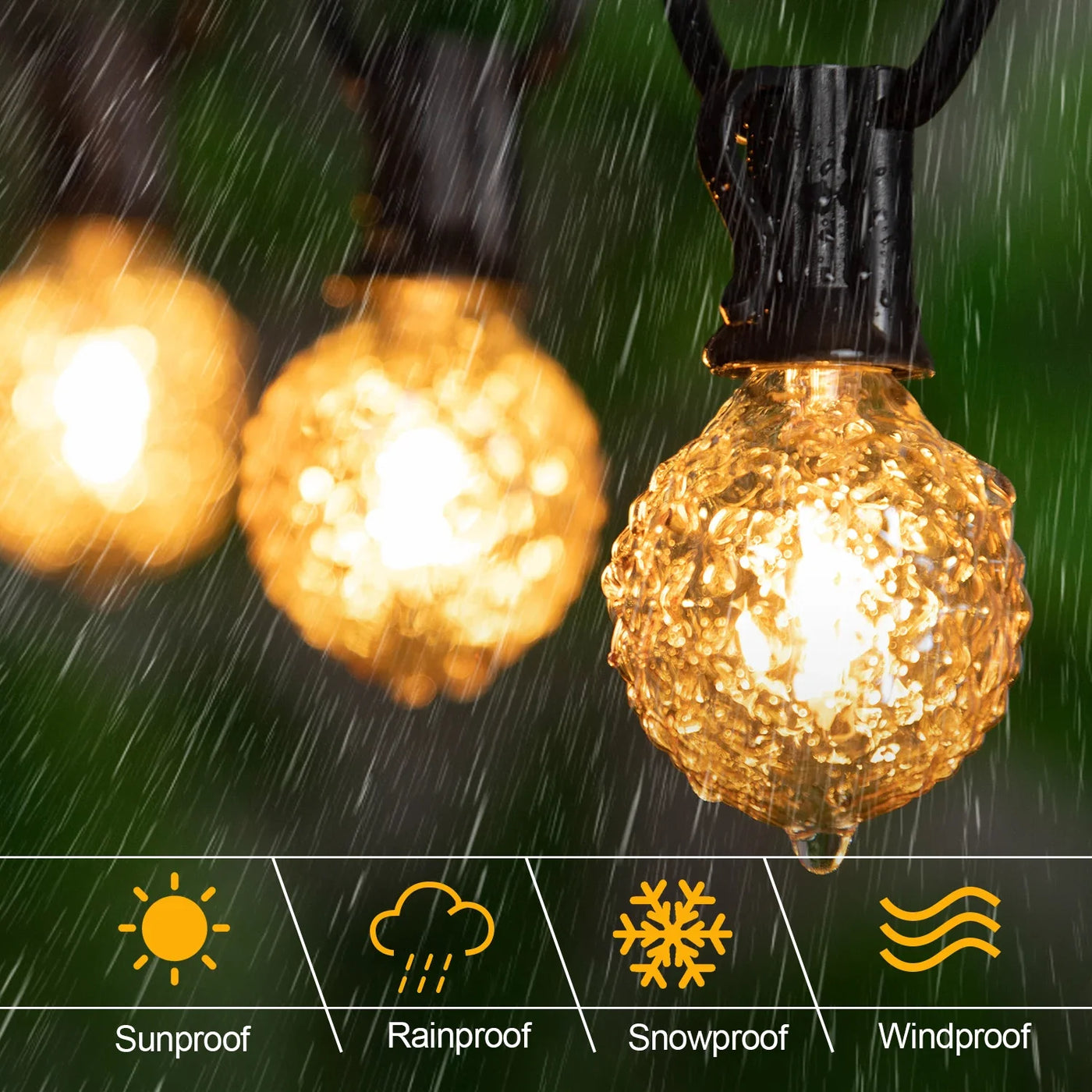 guirlande lumineuse d'extérieur connectable décorative pour jardin noël