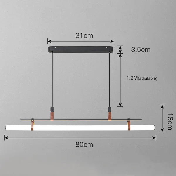 suspension led longue bande style tube design moderne sandyha