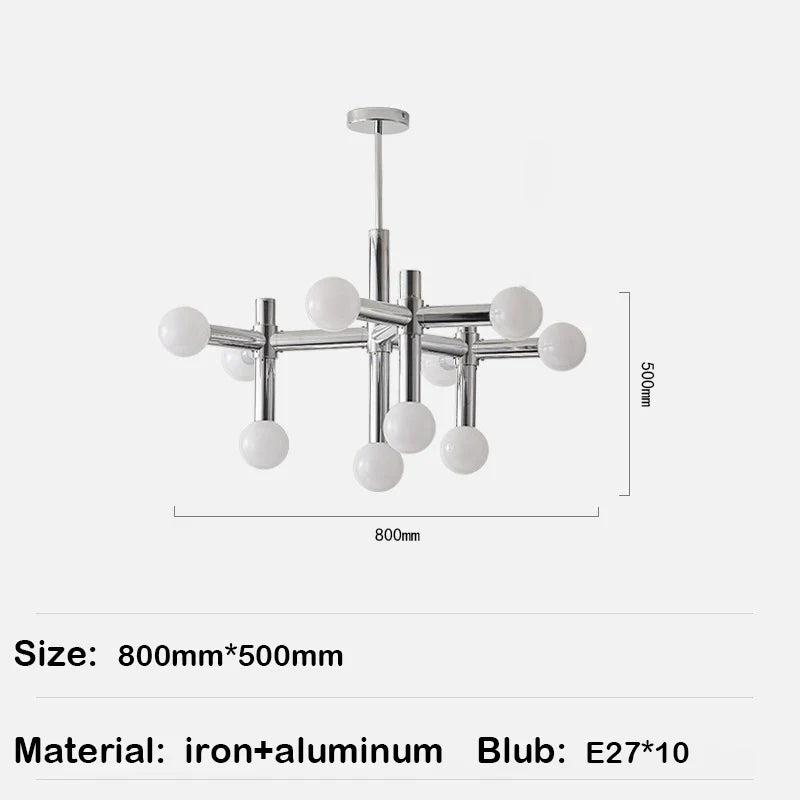 lustre chrome au design artistique pour éclairage d'intérieur
