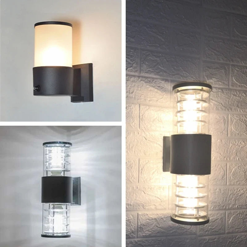 applique extérieure avec capteur en verre et aluminium étanche