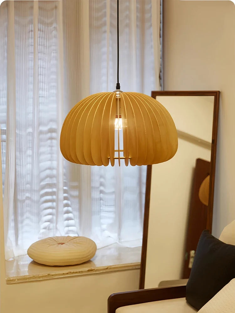 lustre en bois de style japonais rétro pour décoration créative
