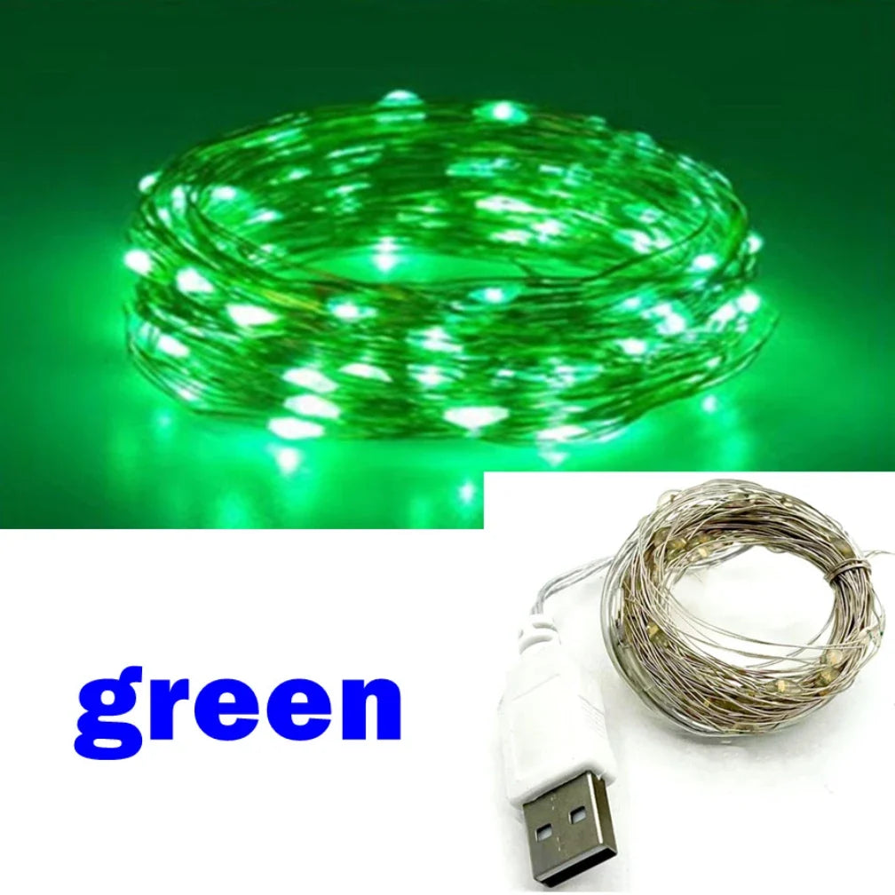 guirlande lumineuse led usb étanche pour décoration festive
