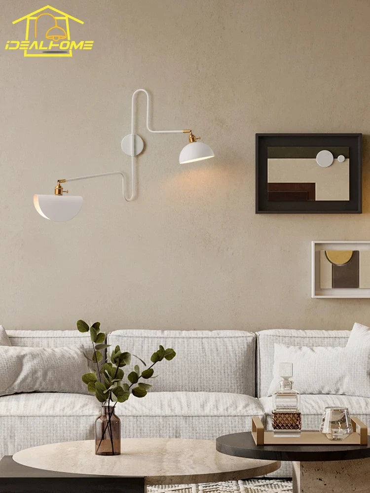 applique murale design industrielle bras pivotant avec interrupteur