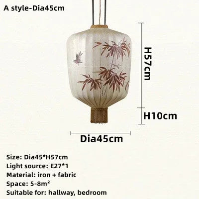 lustre en tissu japonais style médiéval zen pour décoration intérieure