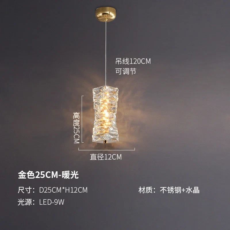plafonnier moderne en cristal k9 pour décoration intérieure luxe